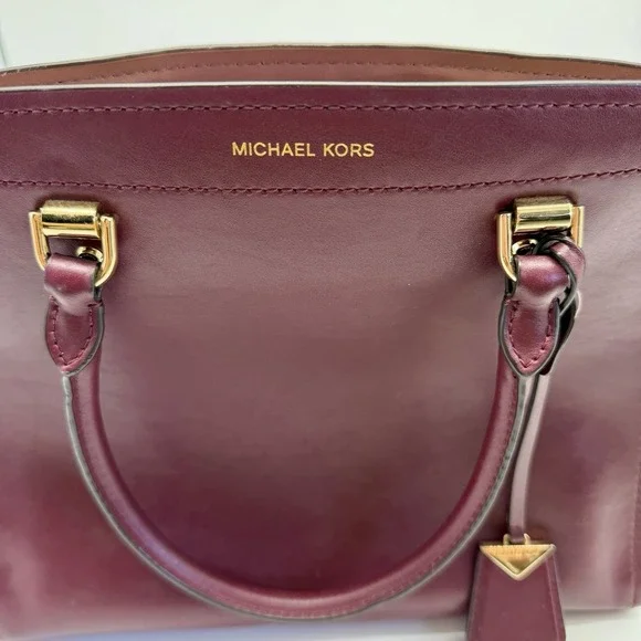 Michael Kors Large Benning Satchel Burgundy Excellent - Picture 3 of 10